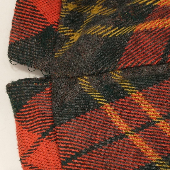 Red Plaid Knit Skirt Set 70s Vintage St. Cloud Acrylic Knit Long Jacket Short Sk - Picture 14 of 14